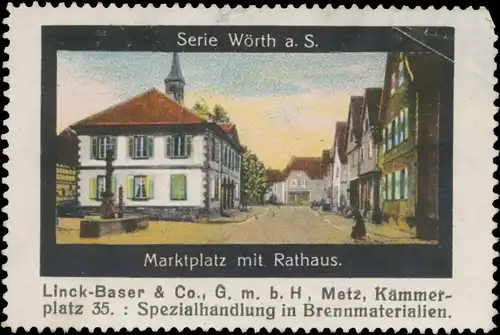 Marktplatz mit Rathaus in WÃ¶rth