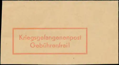 Kriegsgefangenenpost GebÃ¼hrenfei