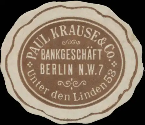 BankgeschÃ¤ft Paul Krause & Co