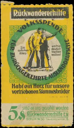 Volksspende fÃ¼r zurÃ¼ckgekehrte Auslandsdeutsche