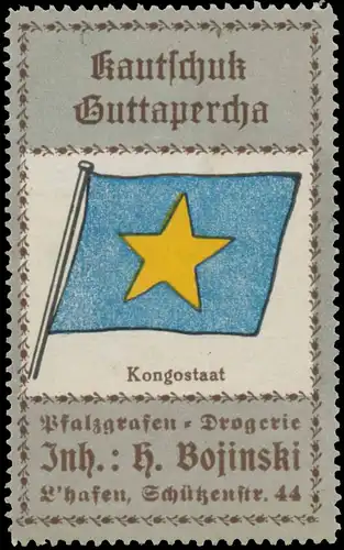 Kongostaat Kongo Flagge