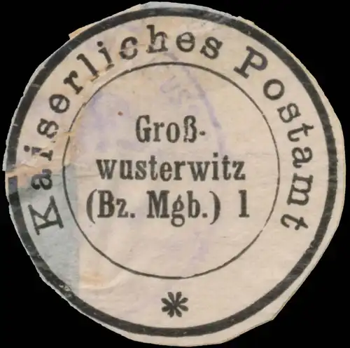 K. Postamt GroÃwusterwitz (Bz. Magdeburg)