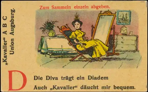 Die Diva trÃ¤gt ein Diadem, auch Kavalier dÃ¤ucht mir bequem