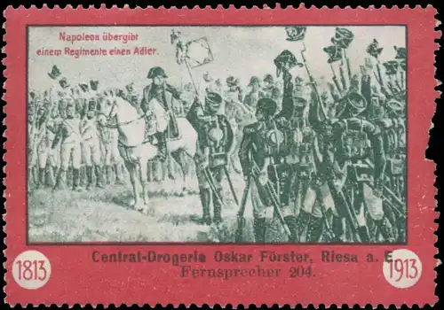 Napoleon Ã¼bergibt einem Regimente einen Adler
