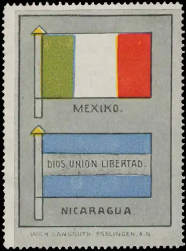 Mexiko - Nicaragua Flagge