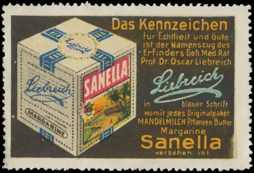 Sanella das Kennzeichen fÃ¼r Echheit und GÃ¼te