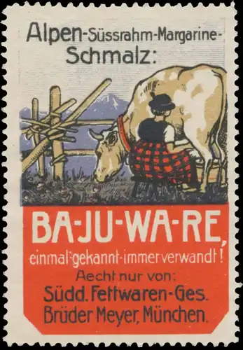 Ba-Ju-Wa-Re Alpen-SÃ¼ssrahm-Margarine-Schmalz