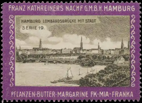 Hamburg LombardsbrÃ¼cke mit Stadt