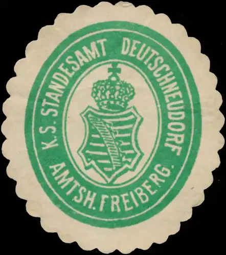 K.S. Standesamt Deutschneudorf Amtshauptmannschaft Freiberg