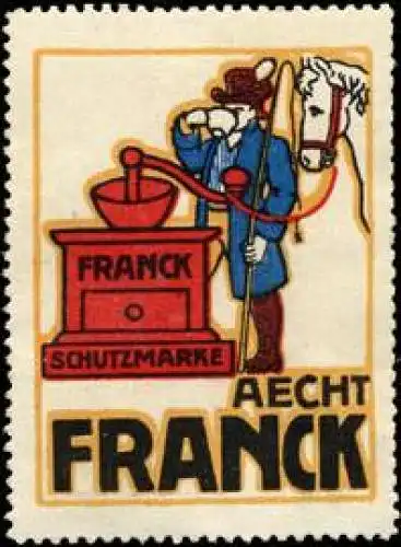 Kutscher mit Pferd und KaffeemÃ¼hle Franck Schutzmarke