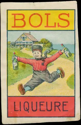 Junge rennt mit Bols LikÃ¶r