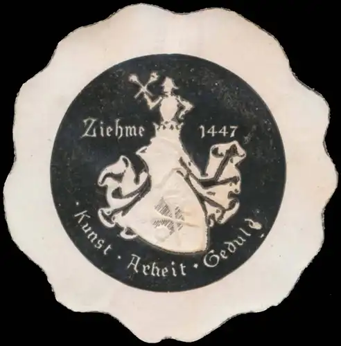 Ziehme Wappen Kunst, Arbeit, Geduld