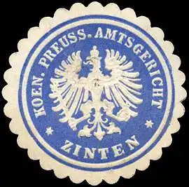 K. Pr. Amtsgericht - Zinten/OstpreuÃen