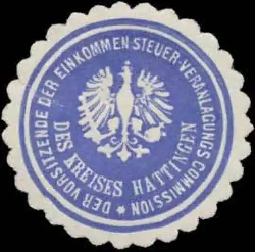 Der Vorsitzende der Einkommensteuer-Veranlagungs-Commission des Kreises Hattingen