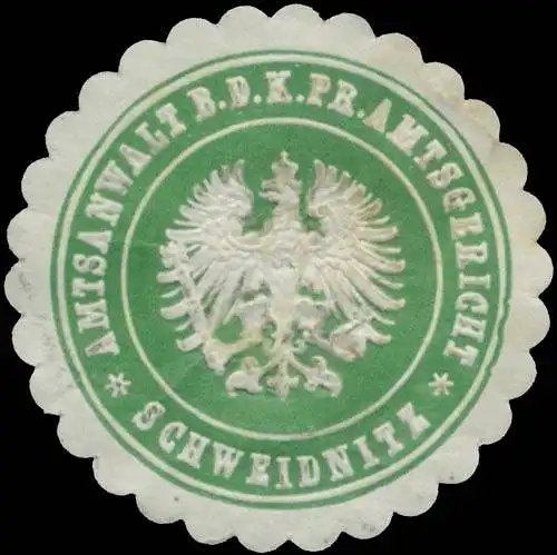 Amtsanwalt b.d. K.Pr. Amtsgericht Schweidnitz/Schlesien