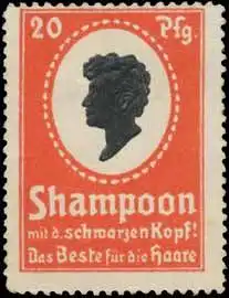 Shampoon mit dem schwarzen Kopf
