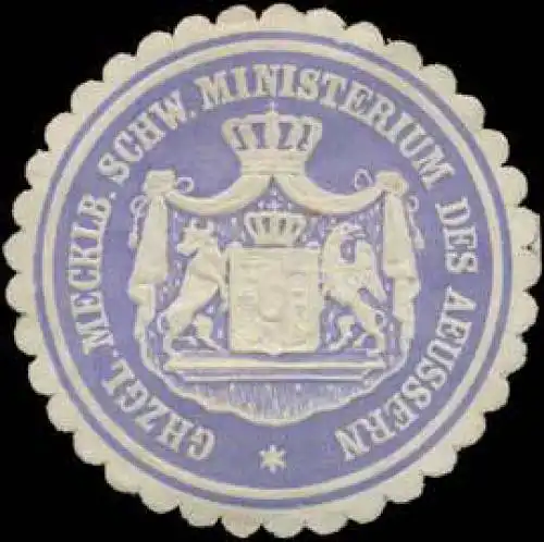Gr. Mecklb. Schweriner Ministerium des Ãussern (AuÃenministerium)