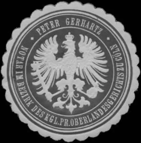 Peter Gerhartz Notat i. Bez. d. K.Pr. Oberlandesgerichts zu KÃ¶ln
