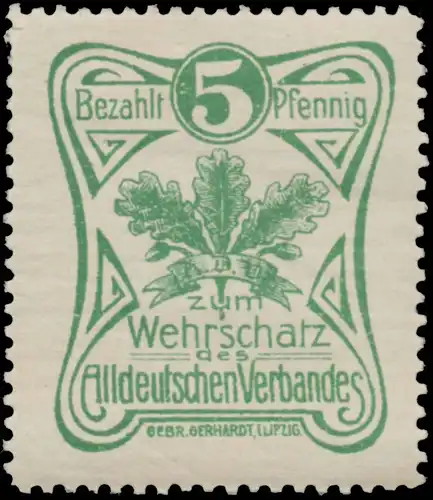 5 Pfennig zum Wehrschatz des Alldeutschen Verbandes