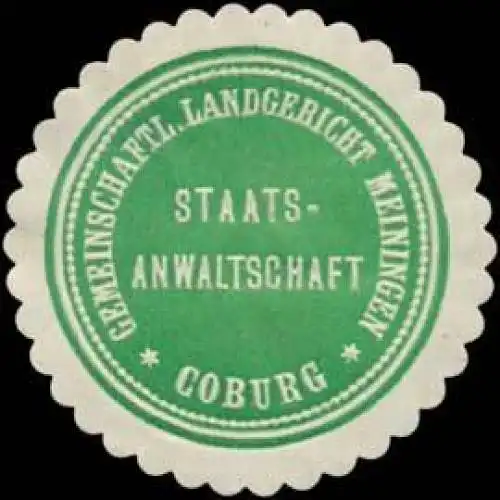 Staatsanwaltschaft Coburg Gemeinschaftl. Landgericht Meinigen