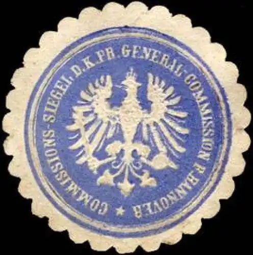 Commissions - Siegel der KÃ¶niglich Preussischen General - Commission fÃ¼r Hannover