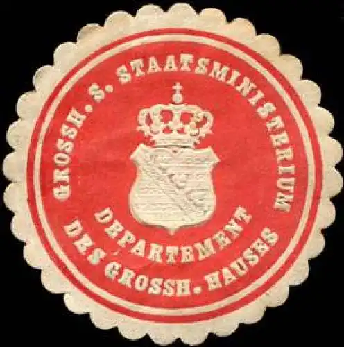 Grossherzoglich SÃ¤chsische Staatsministerium Departement des Grossherzoglichen Hauses