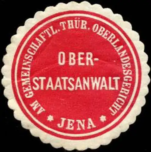 Oberstaatsanwalt am Gemeinschaftlich ThÃ¼ringischen Oberlandesgericht Jena