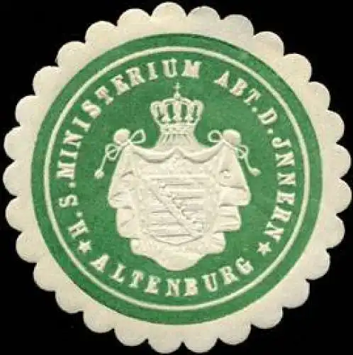 Herzoglich SÃ¤chsische Ministerium Abteilung des Innern - Altenburg