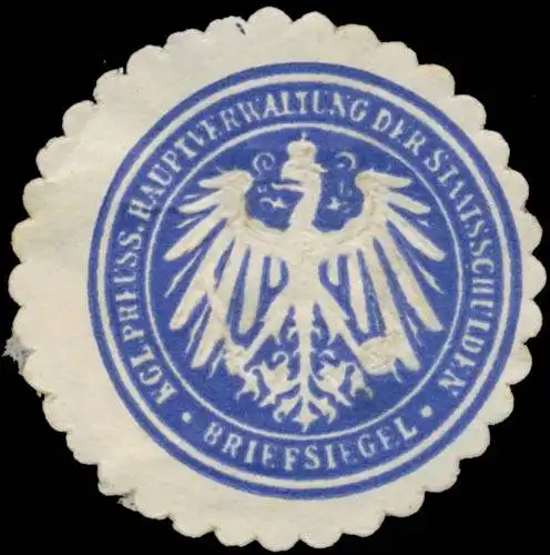 K.Pr. Hauptverwaltung der Staatsschulden Briefsiegel
