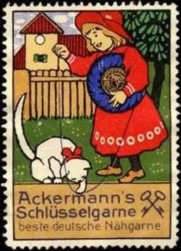 Kind mit Katze - Ackermanns SchlÃ¼sselgarne