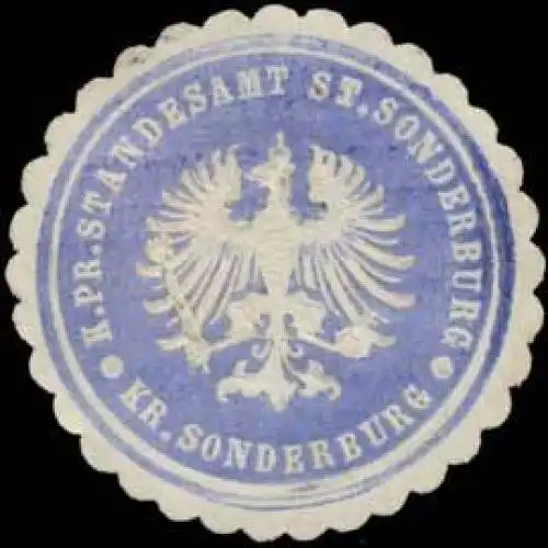 K.Pr. Standesamt St. Sonderburg Kreis Sonderburg