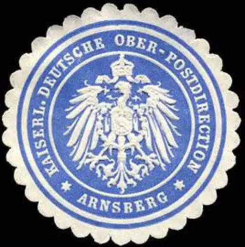 Kaiserliche Deutsche Ober - Postdirection - Arnsberg