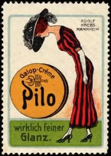 Dame mit Galop - Creme Pilo wirklich Feiner Glanz