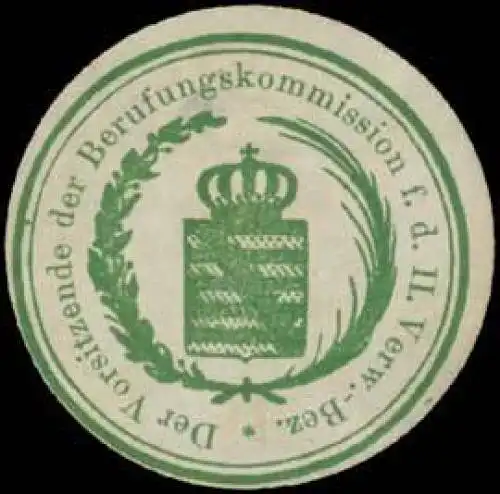 Der Vorsitzende der Berufungs-Kommission für den II. Verwaltungsbezirk