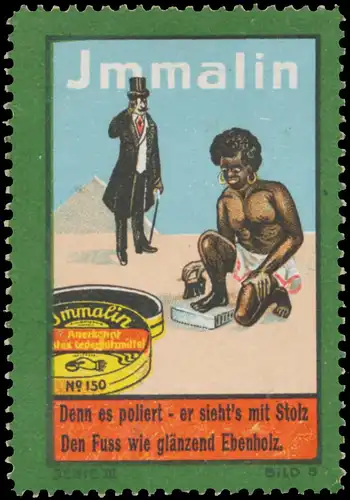 Denn es poliert, er stehts mit Stolz den Fuss wie glänzend Ebenholz