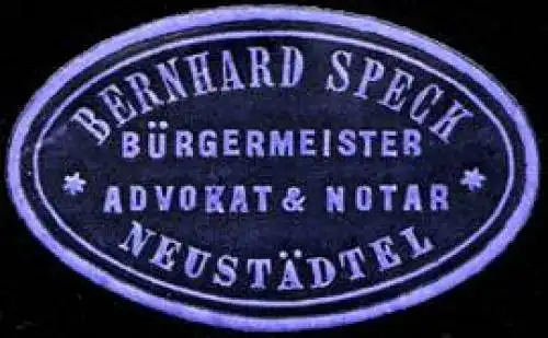 Bernhard Speck - BÃ¼rgermeister - Advocat (Rechtsanwalt) & Notar - NeustÃ¤dtel