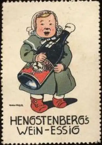 Kind mit Hengstenbergs Wein - Essig