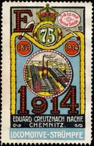 Fabrikansicht 75 Jahre Locomotive Strümpfe 1914