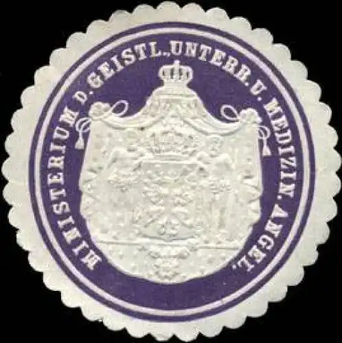 Ministerium des geistlichen Unterricht und medizinische Angelegenheiten