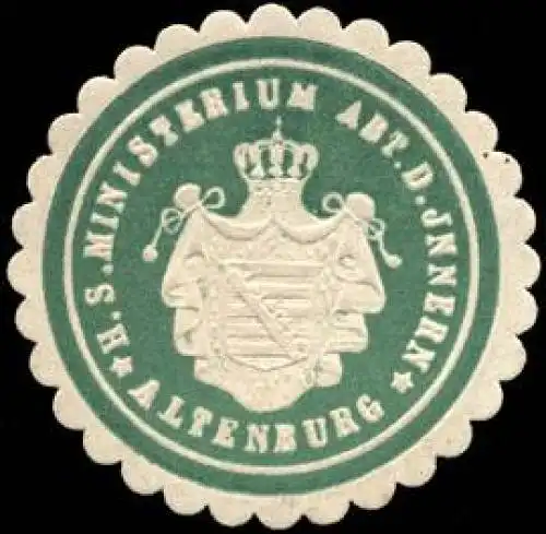 Herzoglich sÃ¤chsische Ministerium Abteilung des Innern - Altenburg