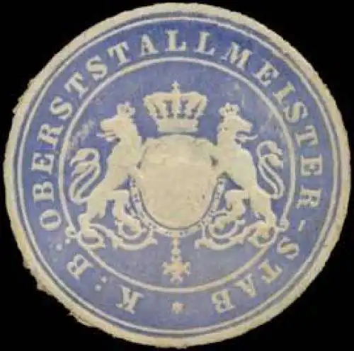 K. Bayer. Oberstallmeister-Stab