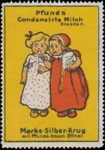 Kinder mit Pfunds Condensirte Milch