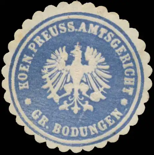 K.Pr. Amtsgericht GroÃ Bodungen