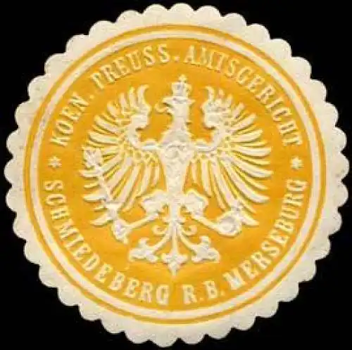 Koeniglich Preussisches Amtsgericht - Schmiedeberg - Regierungsbezirk Merseburg