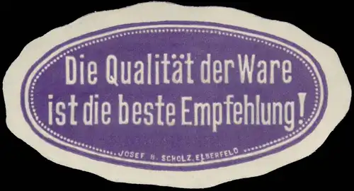 Die QualitÃ¤t der Ware ist die beste Empfehlung!