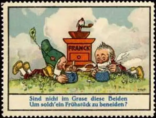 Zwerge beim FrÃ¼hstÃ¼ck mit Kaffee