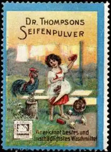 Der Hahn weiss Dr. Thompsons Seifenpulver