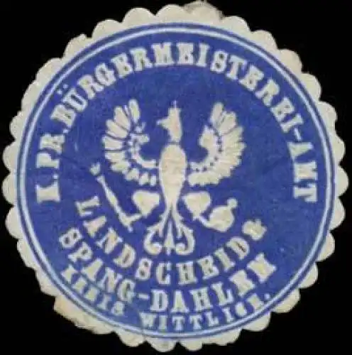 K.Pr. Bürgermeister-Amt Landscheid & Spang-Dahlem Kreis Wittlich
