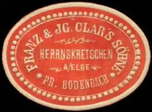 Franz & Jg. Clars Söhne - Herrnskretschen an der Elbe - Pr. Bodenbach