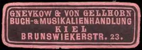 Gnevkow & von Gellhorn Buch - & Musikalienhandlung - Kiel
